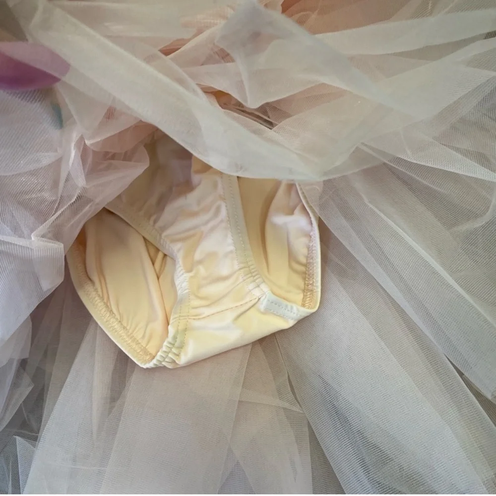 {Weissman} Floral tutu ballet costume dress with floral ribbon headband
